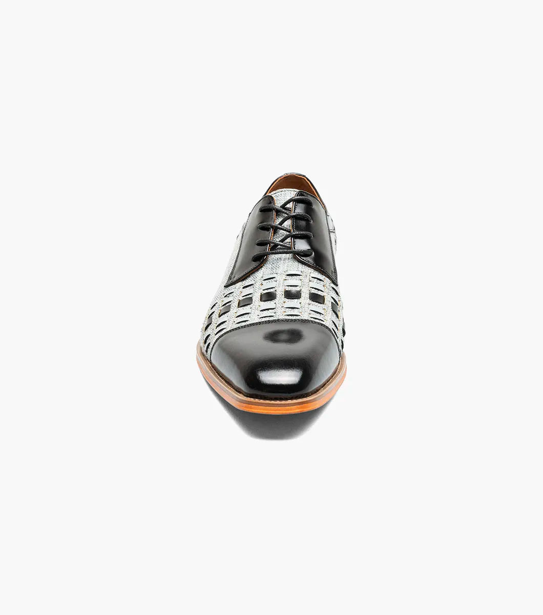 Stacy Adams - Halstead Cap Toe Oxford - Black/Gray - 25765-975 - Unique Design Menswear