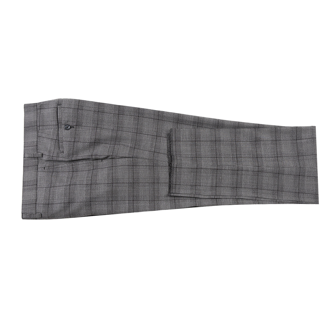 The ENGLISH LAUNDRY Gray Check Suit 22-60-002EL by English Laundry is displayed on a mannequin with a two-button closure, paired with a white dress shirt and a subtly patterned blue tie.