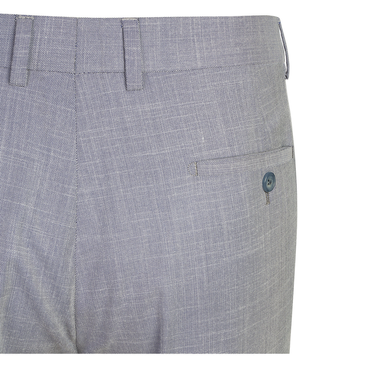 The ENGLISH LAUNDRY Light Gray Suit 32-02-002EL by English Laundry features notched lapels, two front flap pockets, a single button closure, and a blue and white floral patterned inner lining.