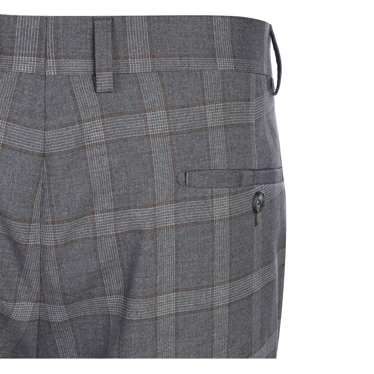 The ENGLISH LAUNDRY 2pc Suit Brown 32-68-092EL by English Laundry features a slim fit, two-button closure, notched lapels, and a partially visible floral patterned inner lining.