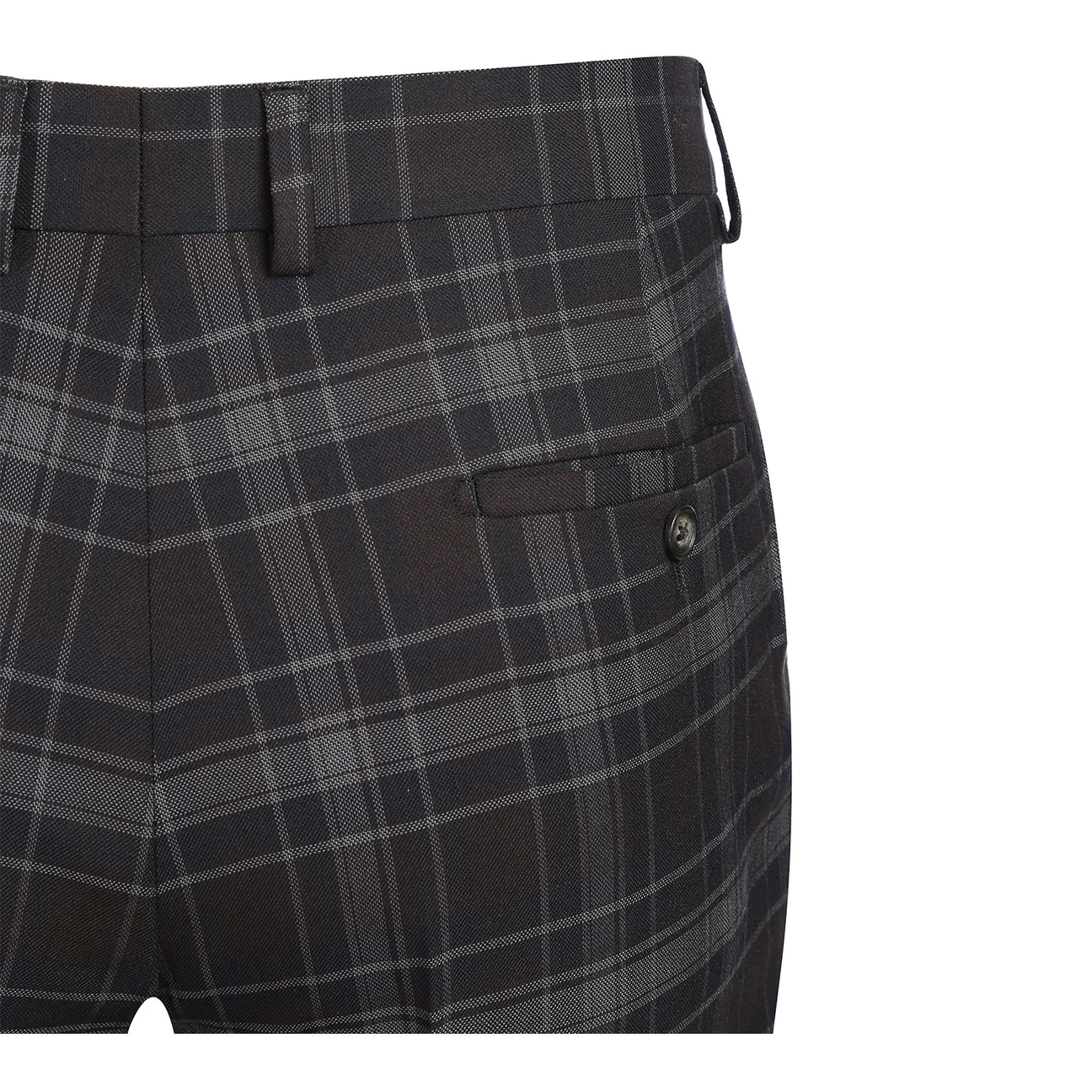 The ENGLISH LAUNDRY Burgundy Check Suit 22-62-555EL by English Laundry is shown on a mannequin, matched with a white dress shirt and a red patterned tie.