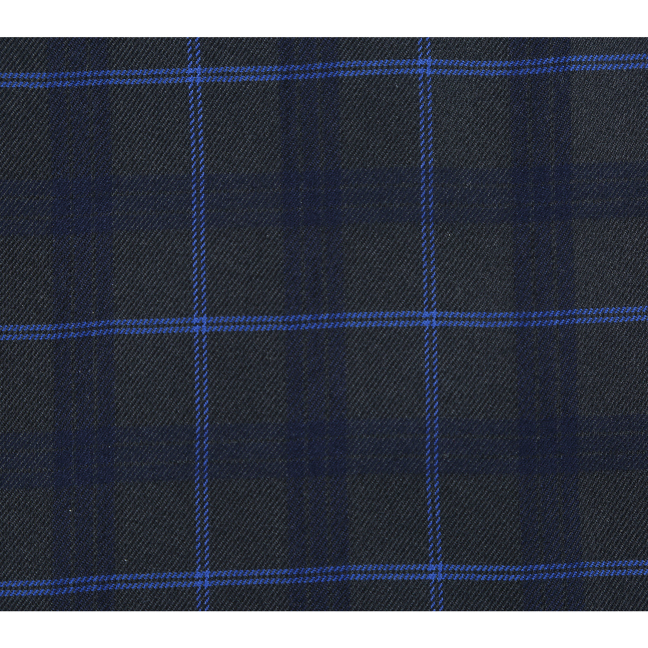 The Renoir Alessandro Vitello Blue Slim Fit Checked Suit (Blue 293-27) is displayed on a headless mannequin, paired with a white dress shirt and blue-striped tie.