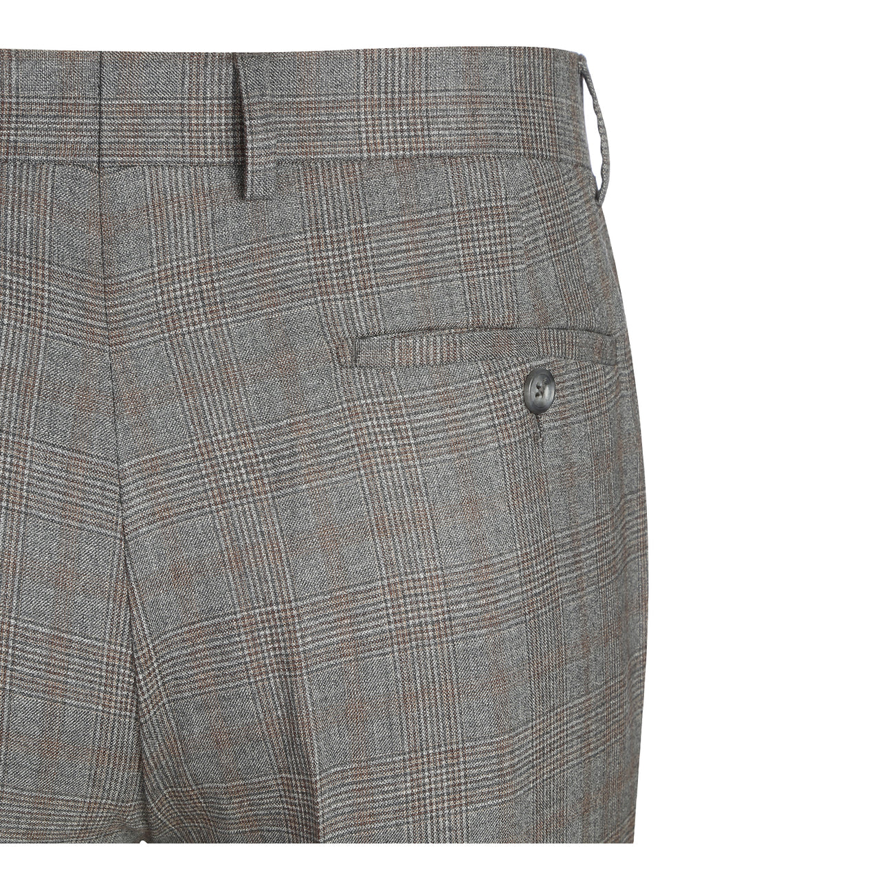 The ENGLISH LAUNDRY Double-breasted Gray Check Suit EL12-60-093 by English Laundry is showcased on a mannequin, styled with a white dress shirt and a red tie.