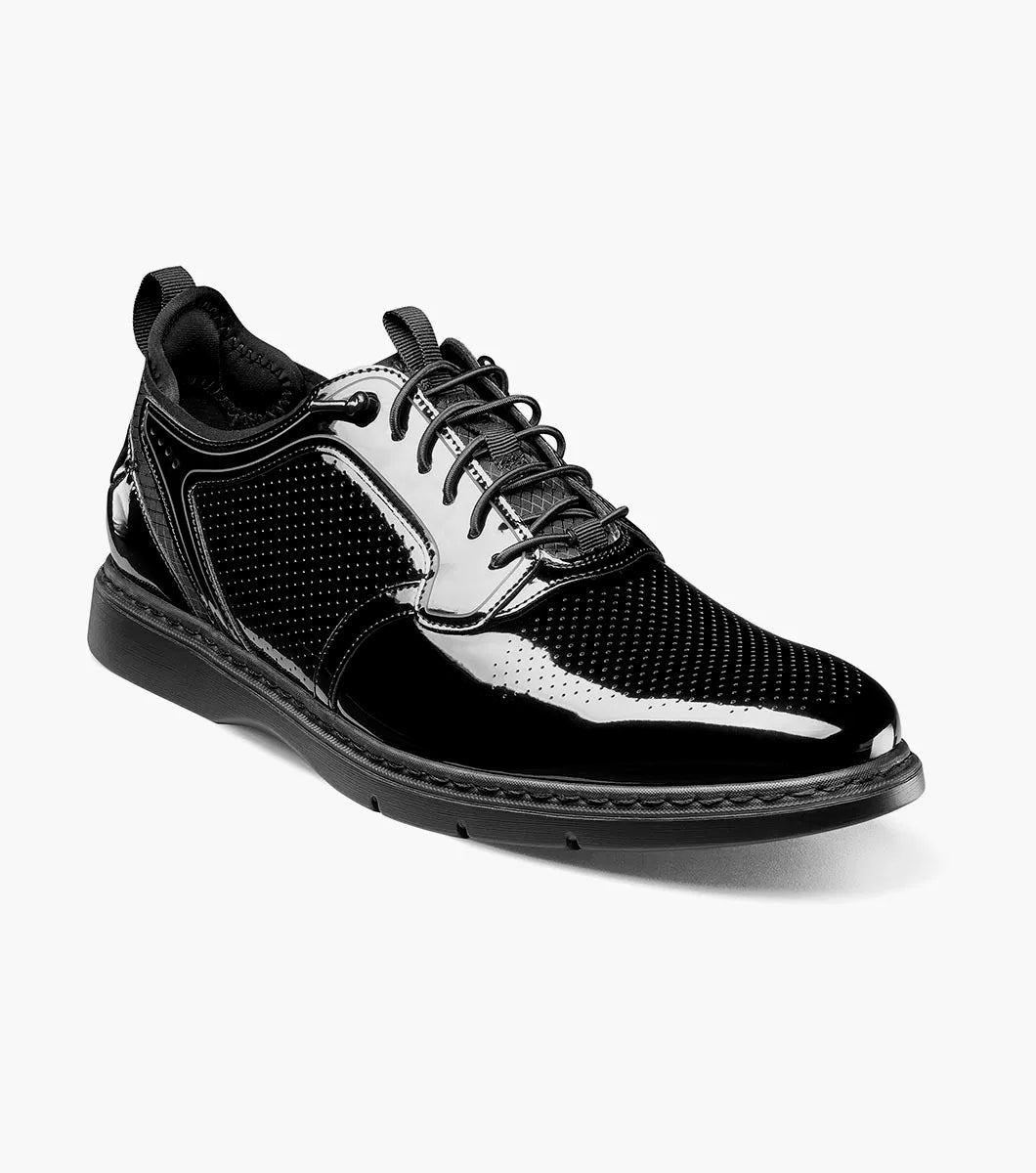 Black Memory Foam Insole labeled “STACY ADAMS,” featuring molded heel cup, arch support, and cushioned heel pod—engineered for all-day comfort in Stacy Adams Spyre Plain Toe Elastic Lace Up shoes.