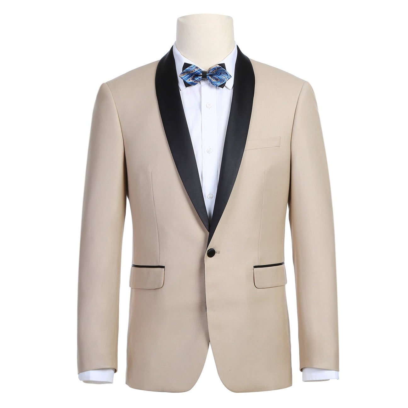 beige tuxedo dress Men 3 Piece Beige Wedding Suit Tuxedo Formal Wear Sainly 34 / 28