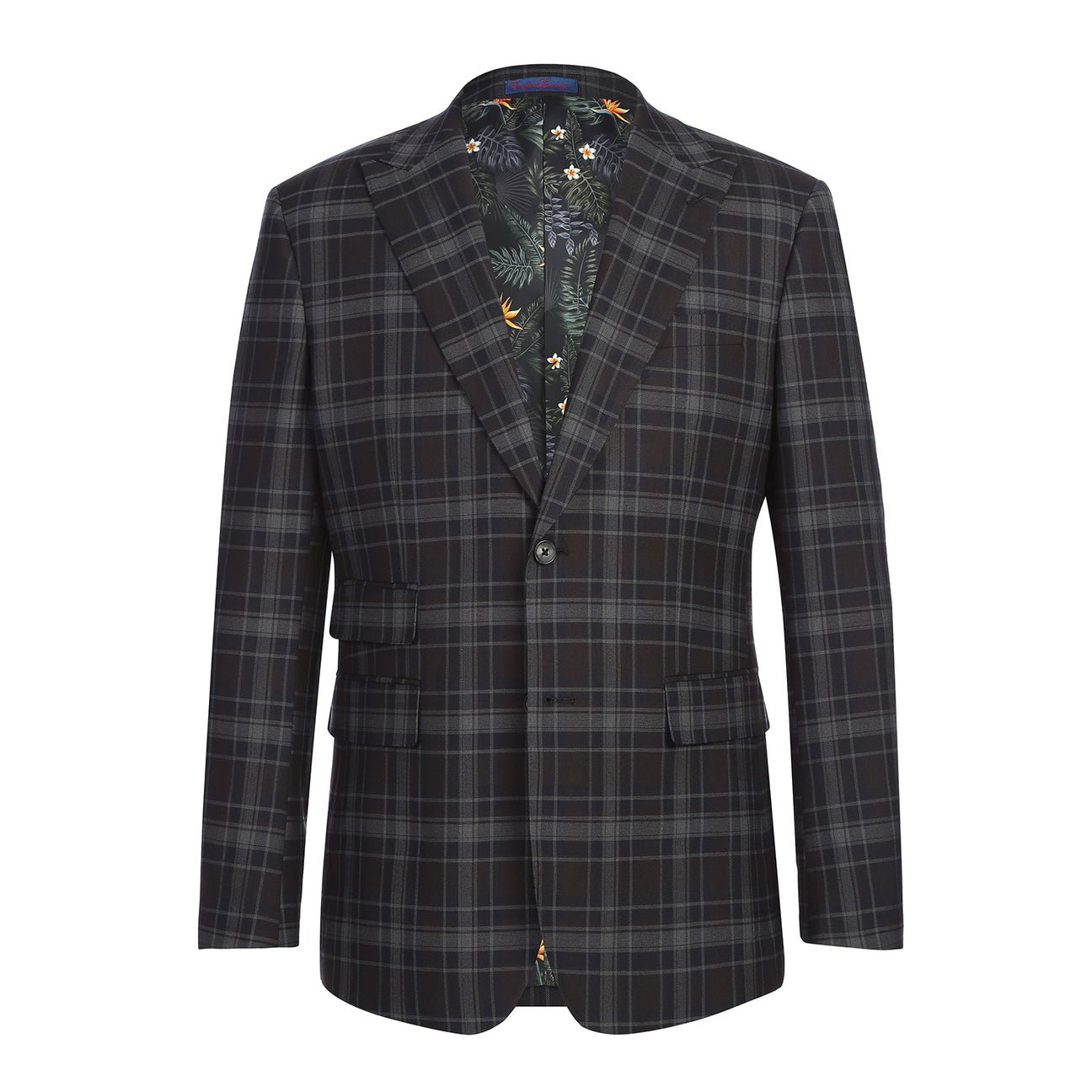 The ENGLISH LAUNDRY Burgundy Check Suit 22-62-555EL by English Laundry is shown on a mannequin, matched with a white dress shirt and a red patterned tie.