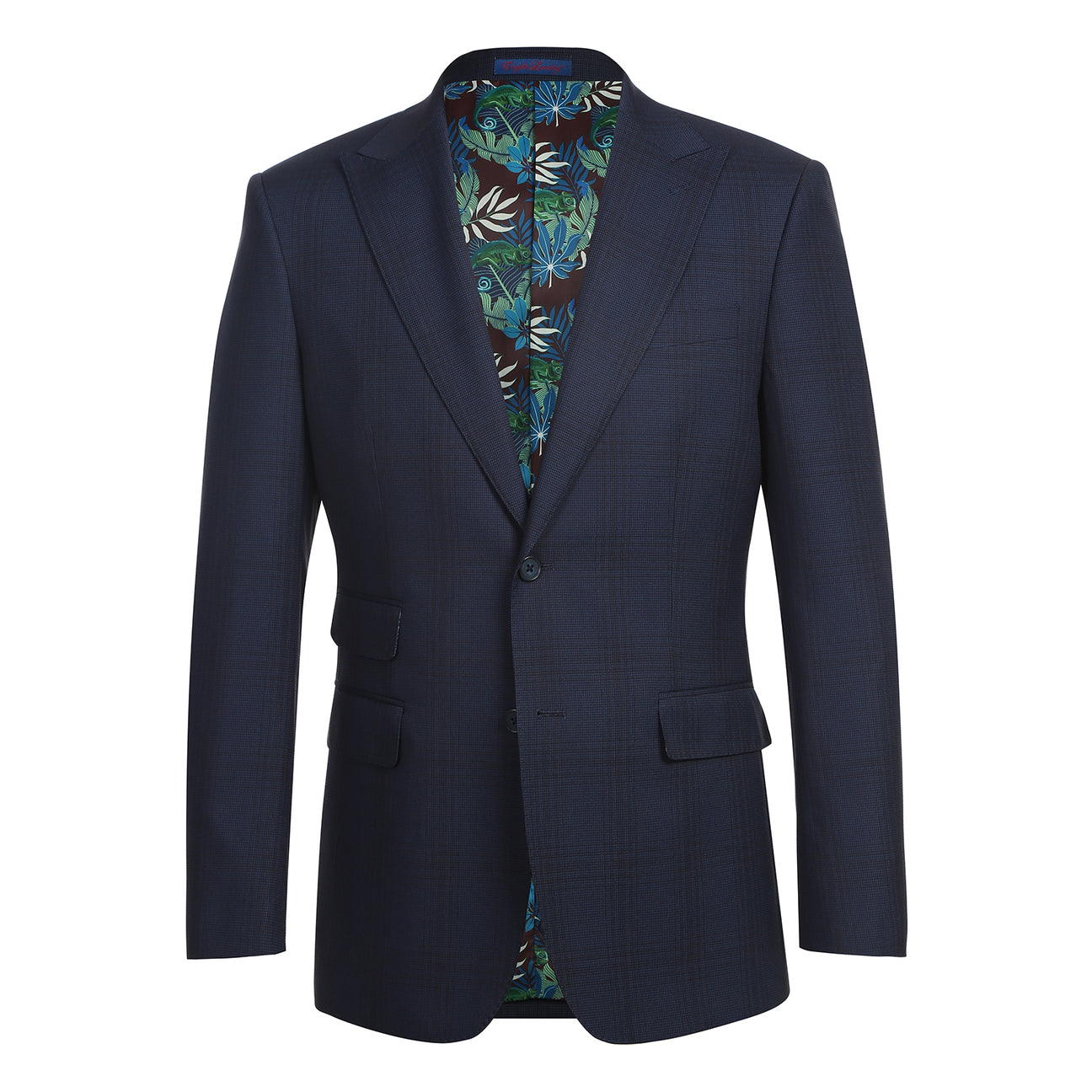 The ENGLISH LAUNDRY Grey Check Suit 12-18-001EL by English Laundry, styled with a white dress shirt and a maroon dotted tie, is displayed on a featureless mannequin.