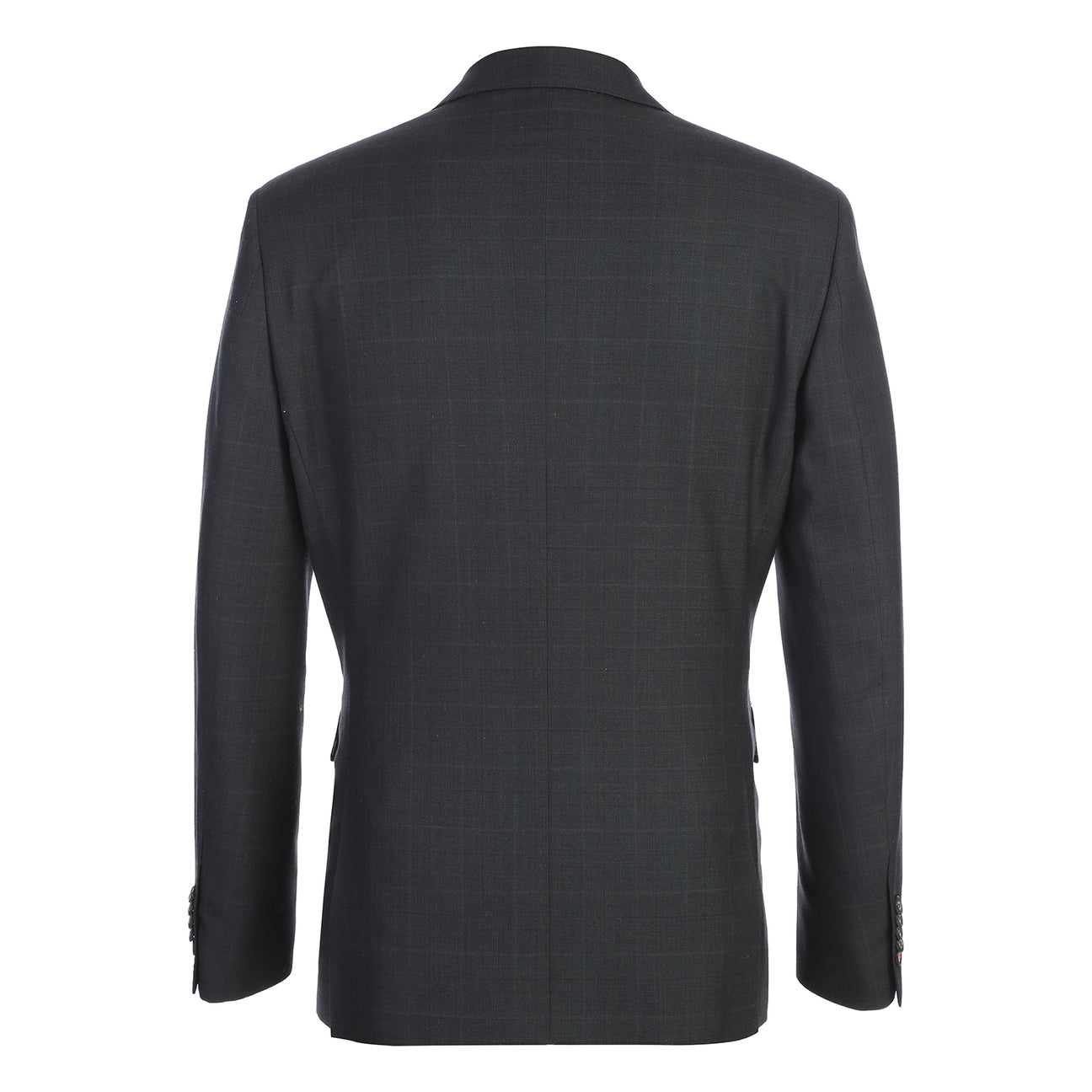 The ENGLISH LAUNDRY 2pc Wool Suit Olive EL22-58-341 by English Laundry features a slim fit jacket in olive wool with two buttons, subtle patterning, and a distinctive inner lining with colorful floral designs.