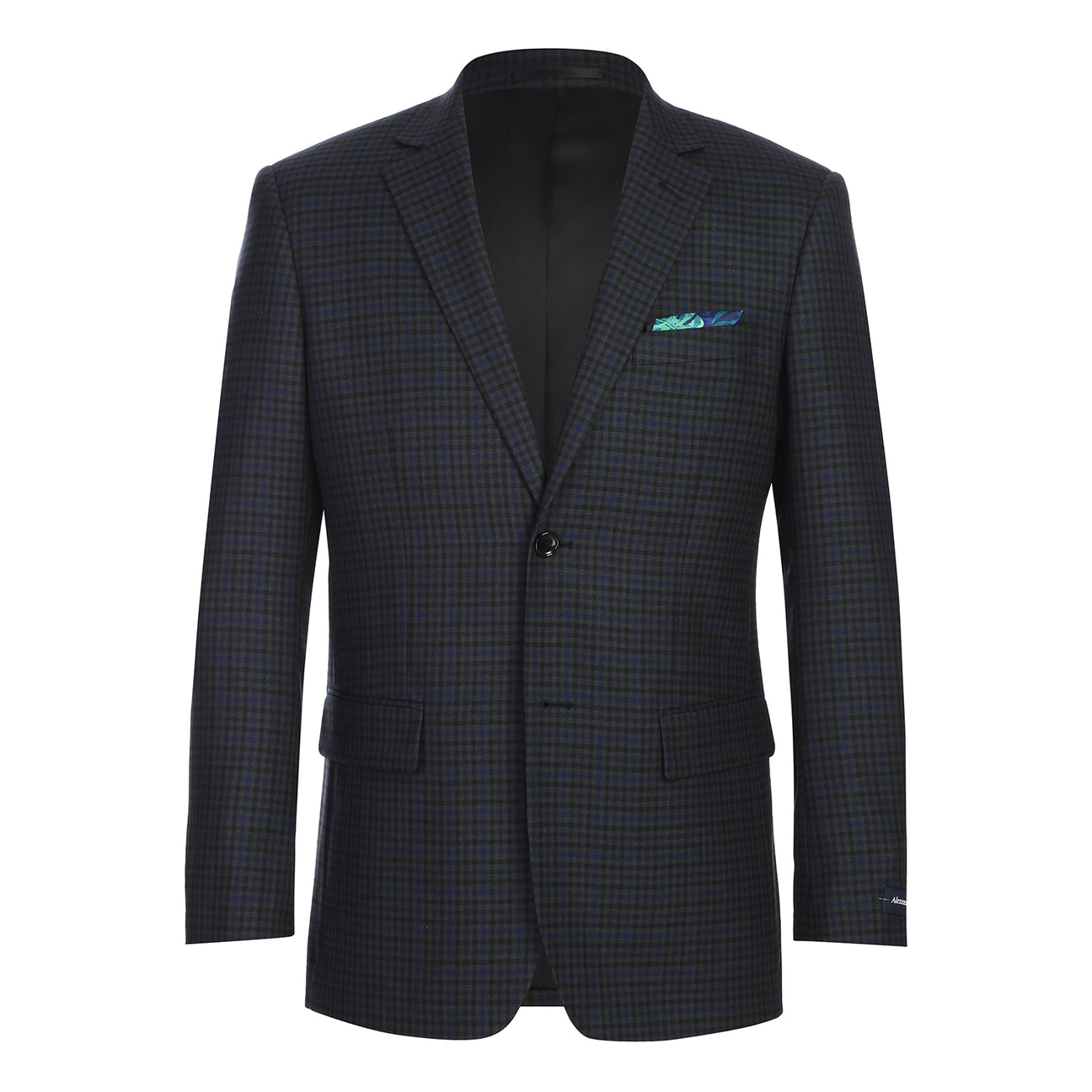 The Alessandro Vitello by Renoir New Slim Fit Wool Green Blazer 567-4 from Renoir features a modern silhouette, notch lapel, and two-button closure, styled here with a matching tie and white shirt.