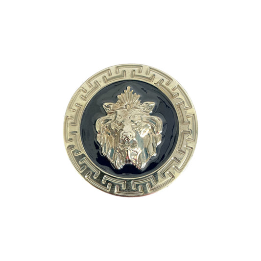 Matiste Navy/Silver Belt Buckle 35mm B35 by Matiste features a sleek design, adding refined style to any outfit—perfect for a touch of elegance.