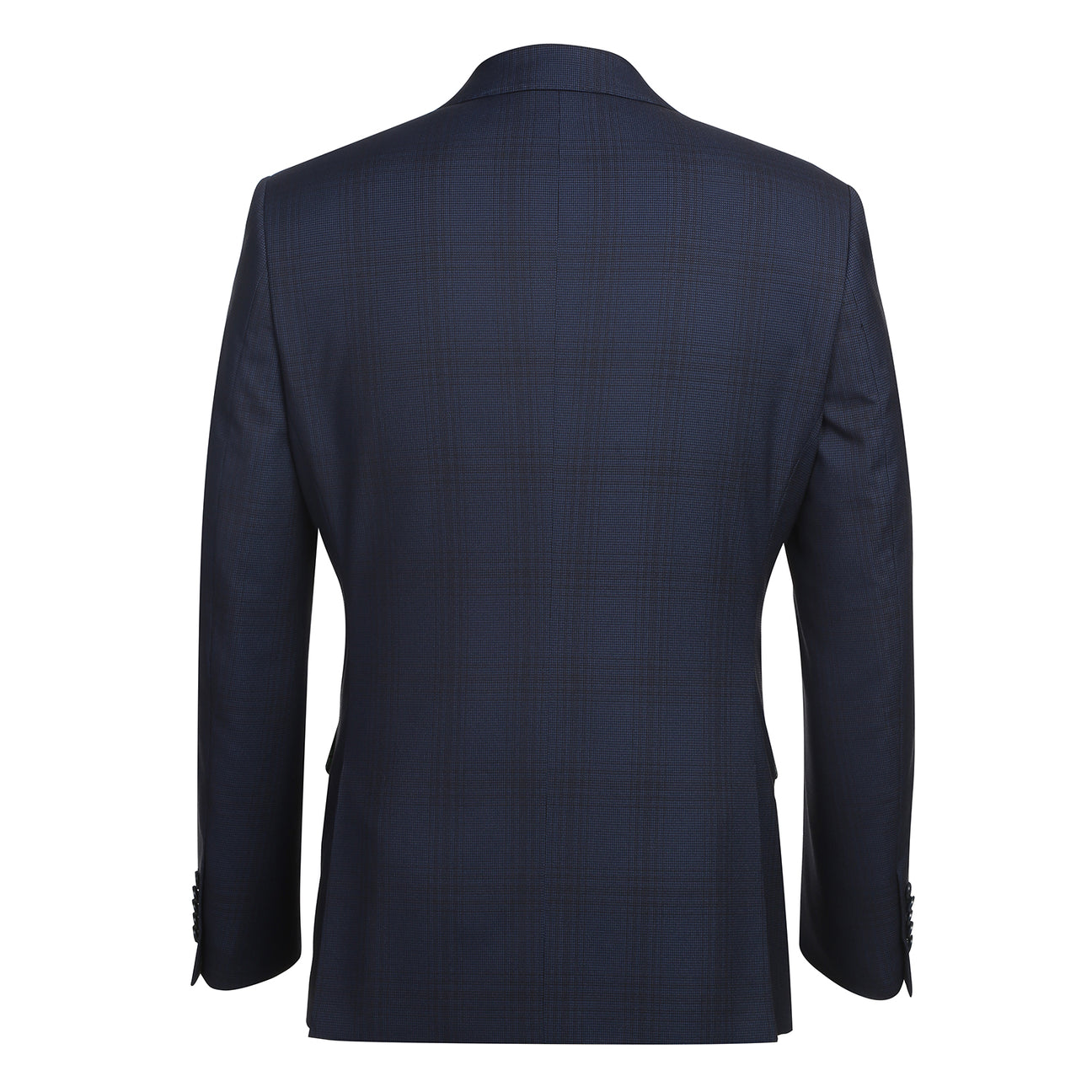 The ENGLISH LAUNDRY Grey Check Suit 12-18-001EL by English Laundry, styled with a white dress shirt and a maroon dotted tie, is displayed on a featureless mannequin.