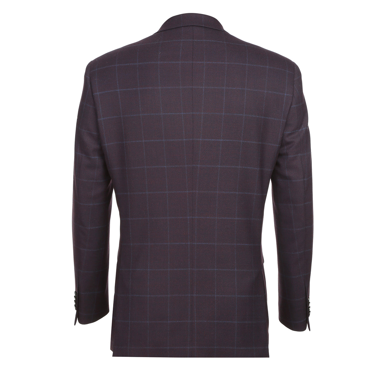The Renoir Alessandro Vitello New Slim Fit Wool Midnight Blue Blazer 565-11 is displayed on a mannequin with a white dress shirt, red polka dot tie, and patterned pocket square.
