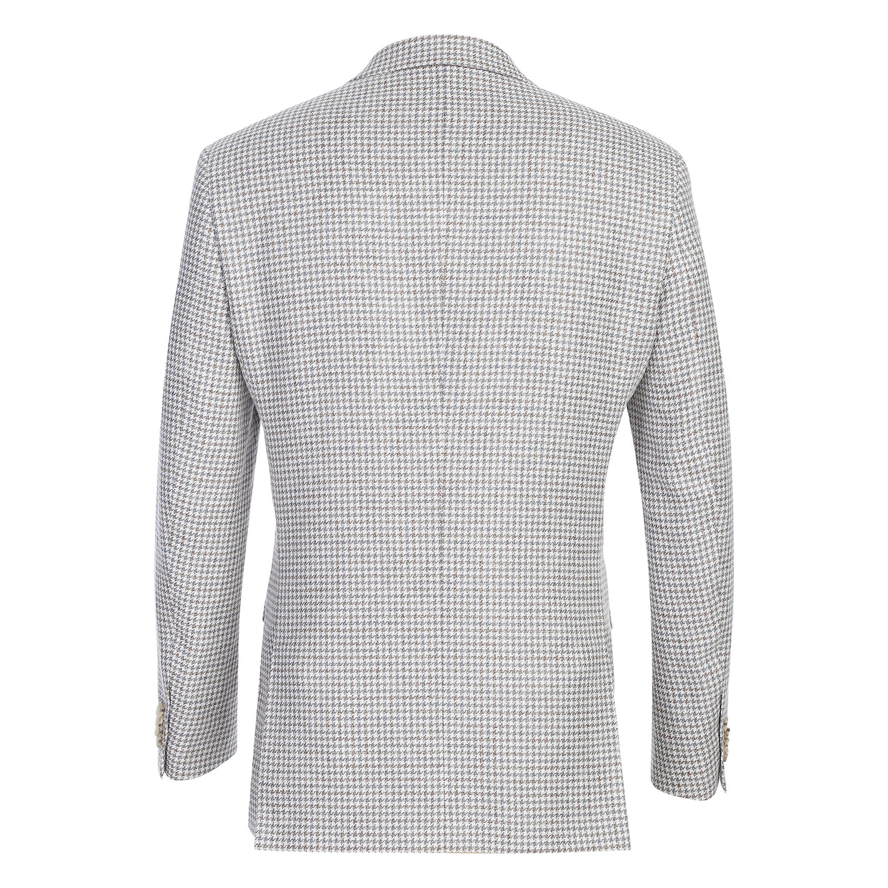The mannequin displays the Renoir Alessandro Vitello New Slim Fit Light Beige Blazer 567-13, styled over a white dress shirt and a red, blue, and white striped tie.