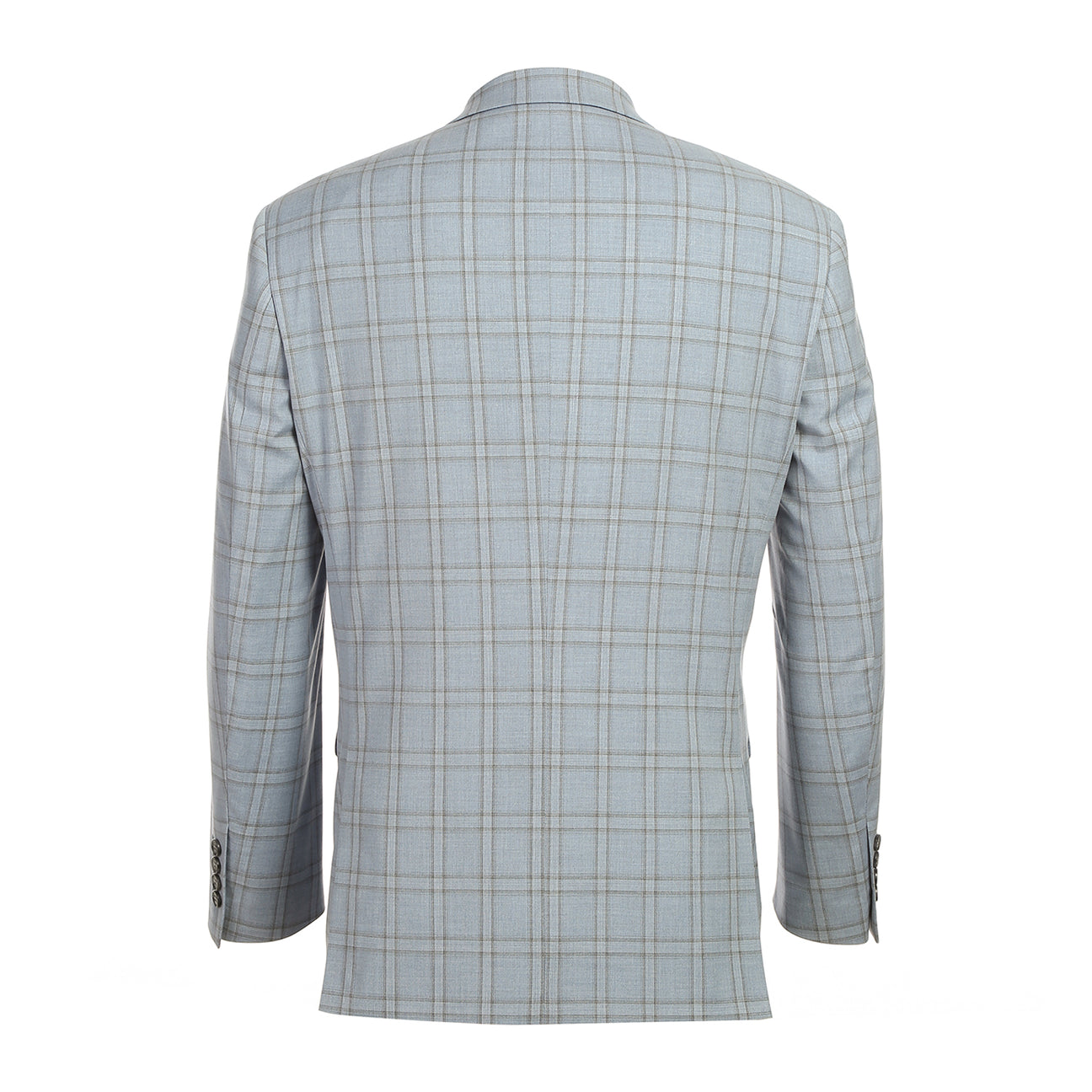 The Renoir Alessandro Vitello Blue 293-40 slim fit suit jacket, paired with a white shirt and red patterned tie, is elegantly displayed on a mannequin.