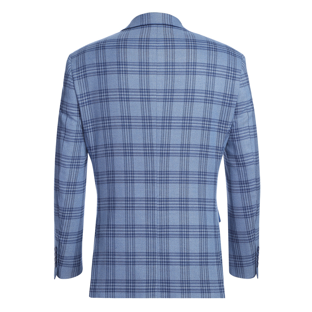 The Alessandro Vitello by Renoir New Slim Fit Blue Blazer 294-63 from Renoir, featuring notch lapels, is shown on a faceless mannequin with a white shirt and blue tie.