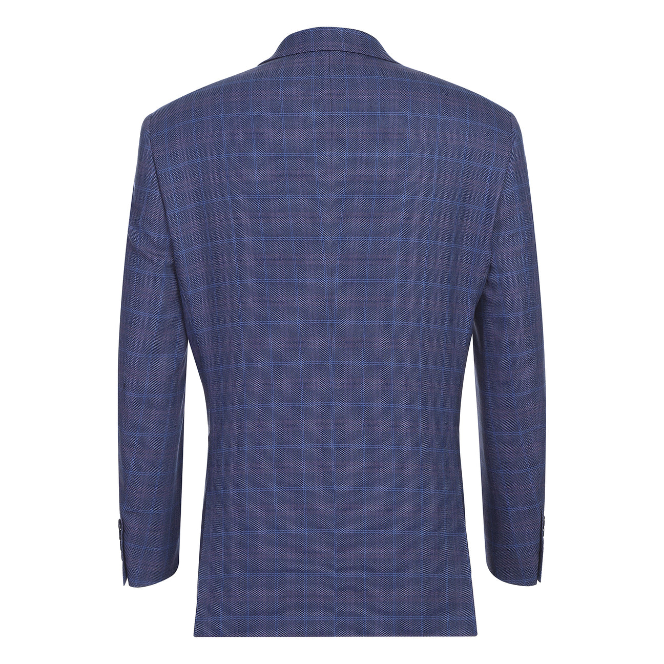 The Alessandro Vitello by Renoir Classic Fit Blazer Blue 294-47 features a notch lapel, paisley lining, two-button closure, and includes a pocket square in the breast pocket.