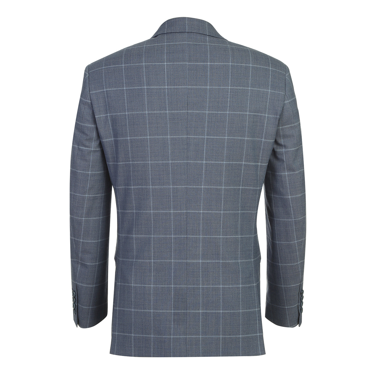 The Renoir Alessandro Vitello Slim Fit Wool Midnight Haze Suit 566-13 features notch lapels and a single-breasted design, paired with a white shirt and orange striped tie, shown on a headless mannequin. Crafted from premium wool blend for comfort and style.