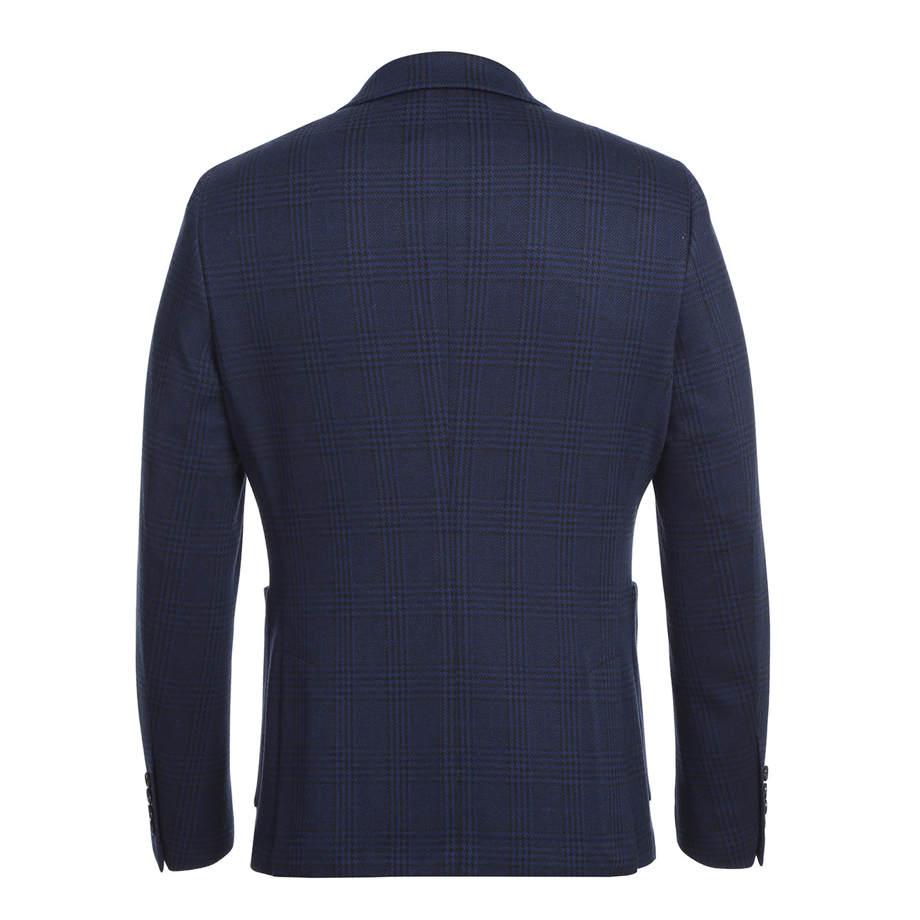 Mannequin styled in Pellagio Royal Blue Men's Half Canvas Blazer PF24-10 with a white shirt, red polka dot tie, and green pocket square.