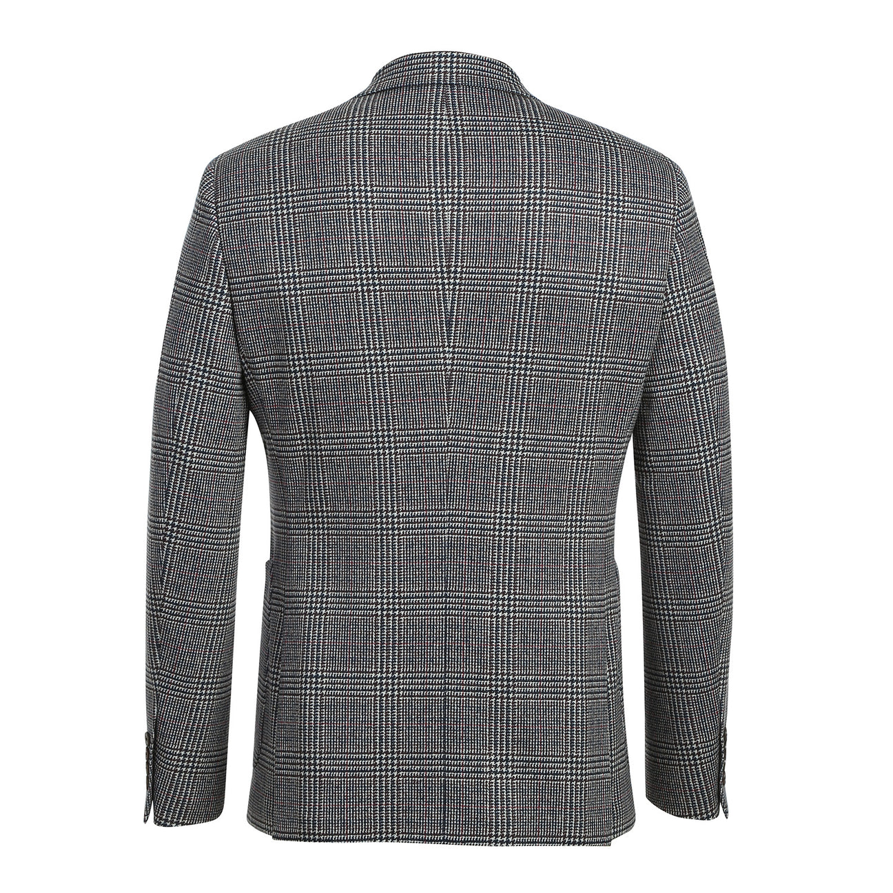 The Pellagio Men's Half Canvas Light Gray Blazer PF23-13 is showcased on a mannequin, styled with a white shirt and dark patterned tie, exuding sophistication with its slim fit design.