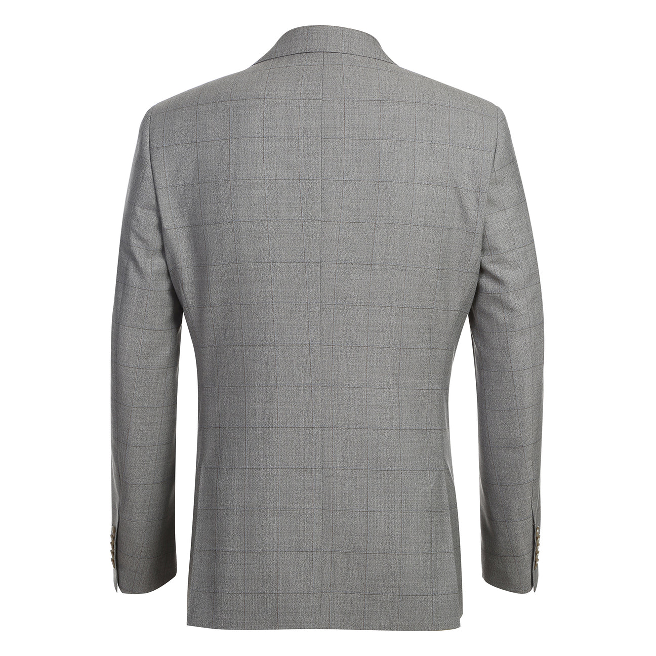 The ENGLISH LAUNDRY Stone Grey Wool Suit EL92-50-600 by English Laundry is showcased on a mannequin, styled with a white dress shirt and blue striped tie.