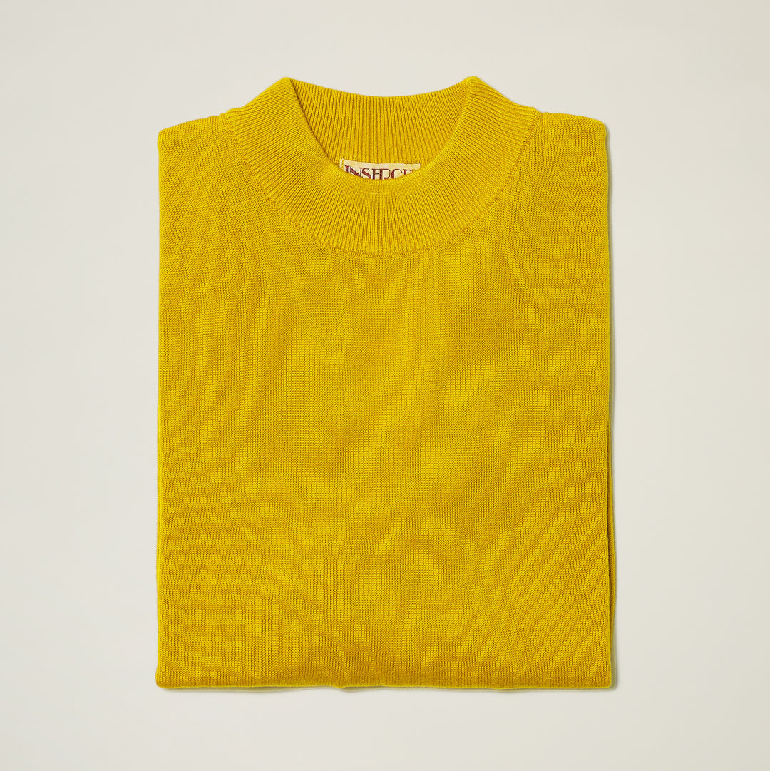 A close-up of the Inserch Cotton Blend Mock Neck Sweaters 4308 in beige, capturing the cozy essence of this perfect fall cotton blend.