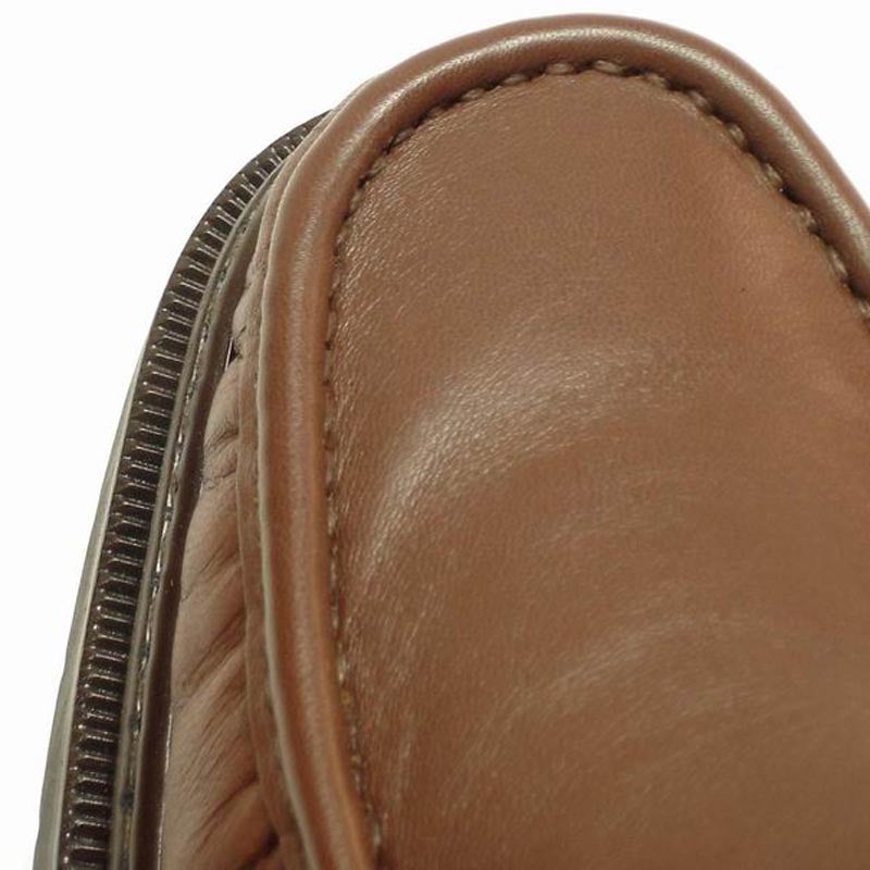 The Pinoso's P-4746 Belka Brown Slip On Loafer for men, crafted from Nappa leather with black rubber soles, is showcased against a plain white background. Made in Spain.