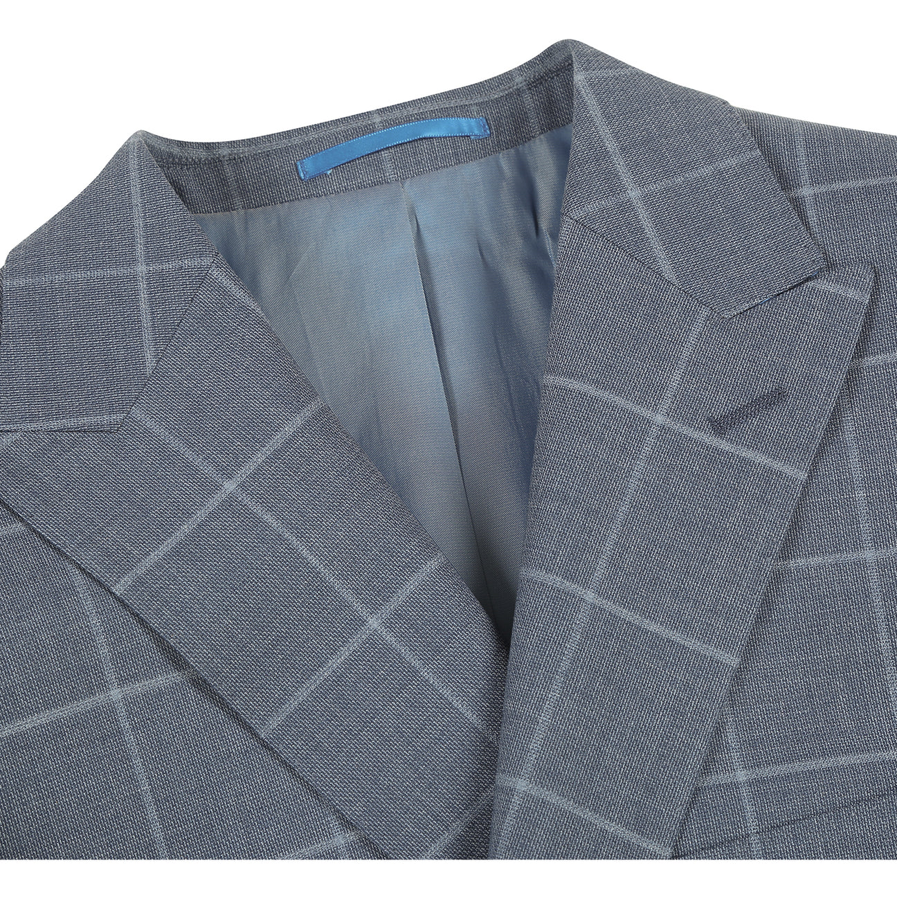 The Renoir Alessandro Vitello Slim Fit Wool Midnight Haze Suit 566-13 features notch lapels and a single-breasted design, paired with a white shirt and orange striped tie, shown on a headless mannequin. Crafted from premium wool blend for comfort and style.