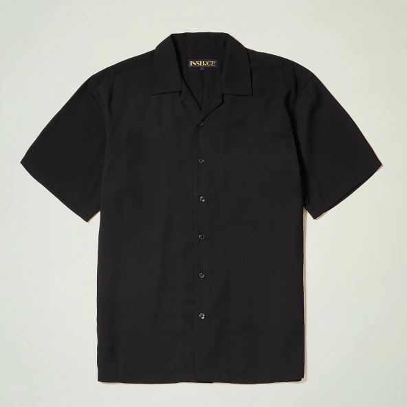 The Inserch 2pc Set features a white short-sleeve microfiber button-up shirt with a spread collar, laid flat on a light background. Brand: Inserch.