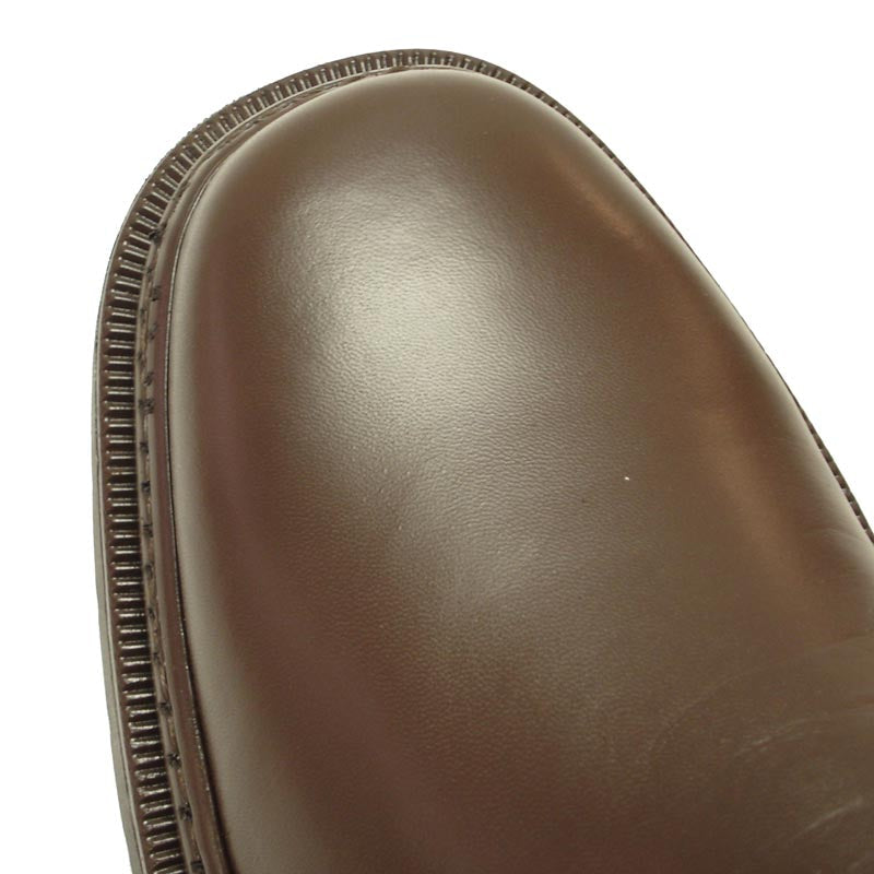 The Pinoso's P-5061 Belka Brown Slip On Loafer for men, made in Spain, features Nappa leather, rounded toes, and thick stitched soles, shown on a white background.