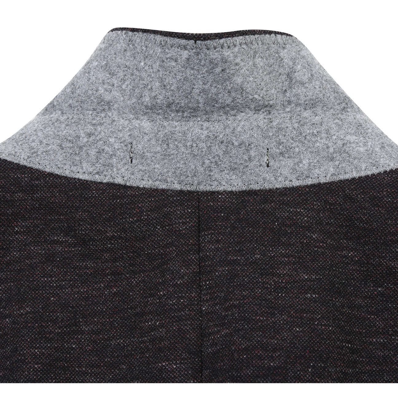 A mannequin dressed in the Pellagio Dark Gray Men's Half Canvas Blazer PF24-2, featuring a notched lapel and two buttons, over a white shirt, striped tie, and colorful pocket square.