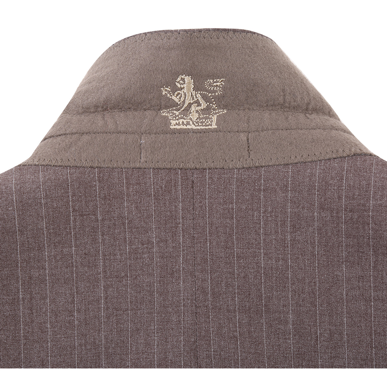 A mannequin displays the ENGLISH LAUNDRY Gray Check Suit 22-30-500EL by English Laundry, styled over a white dress shirt and an orange patterned tie.