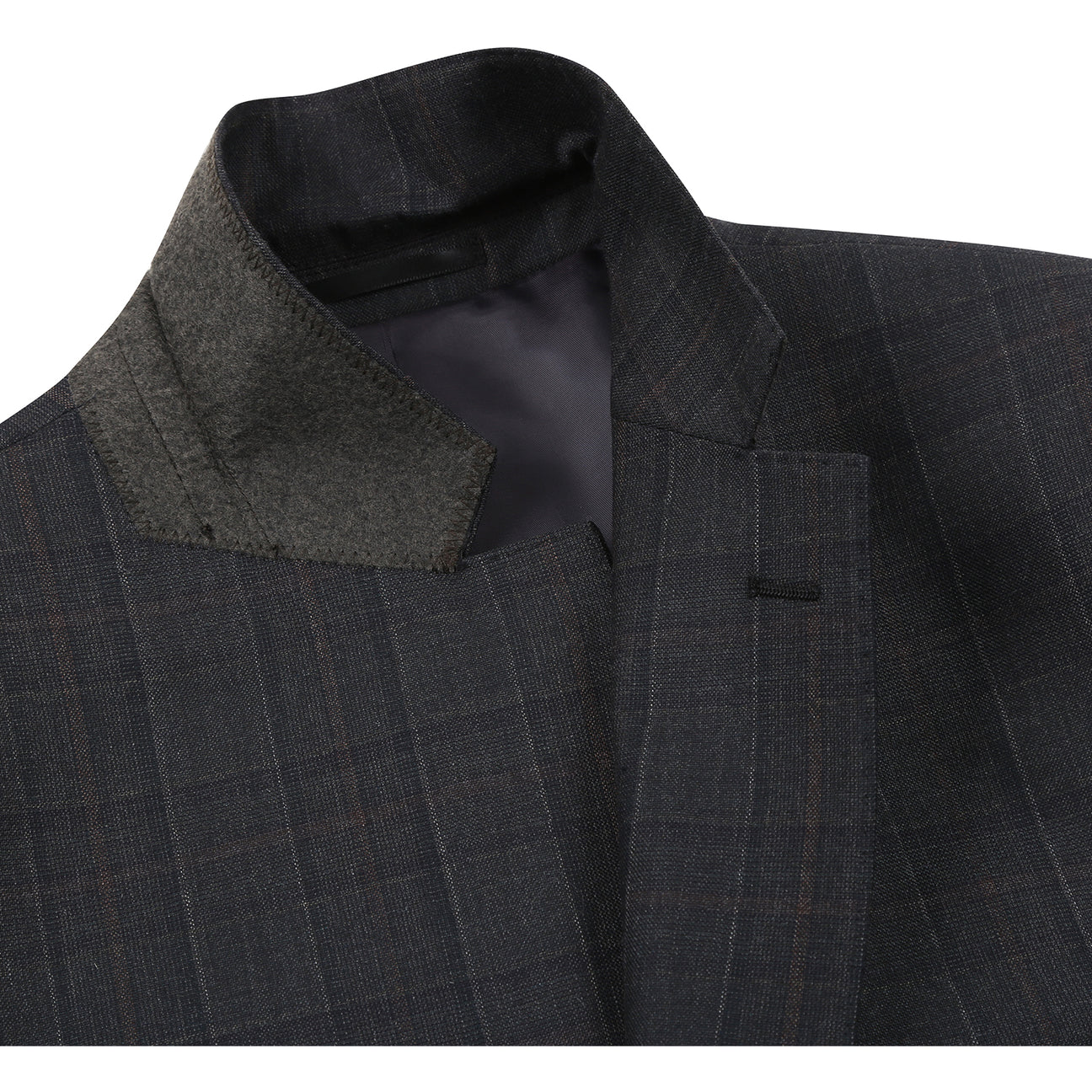 A mannequin showcases the Alessandro Vitello ALESSANDRO VITELLO Classic Fit Wool Black Suit 566-9 paired with a white dress shirt and red patterned tie against a plain white background.