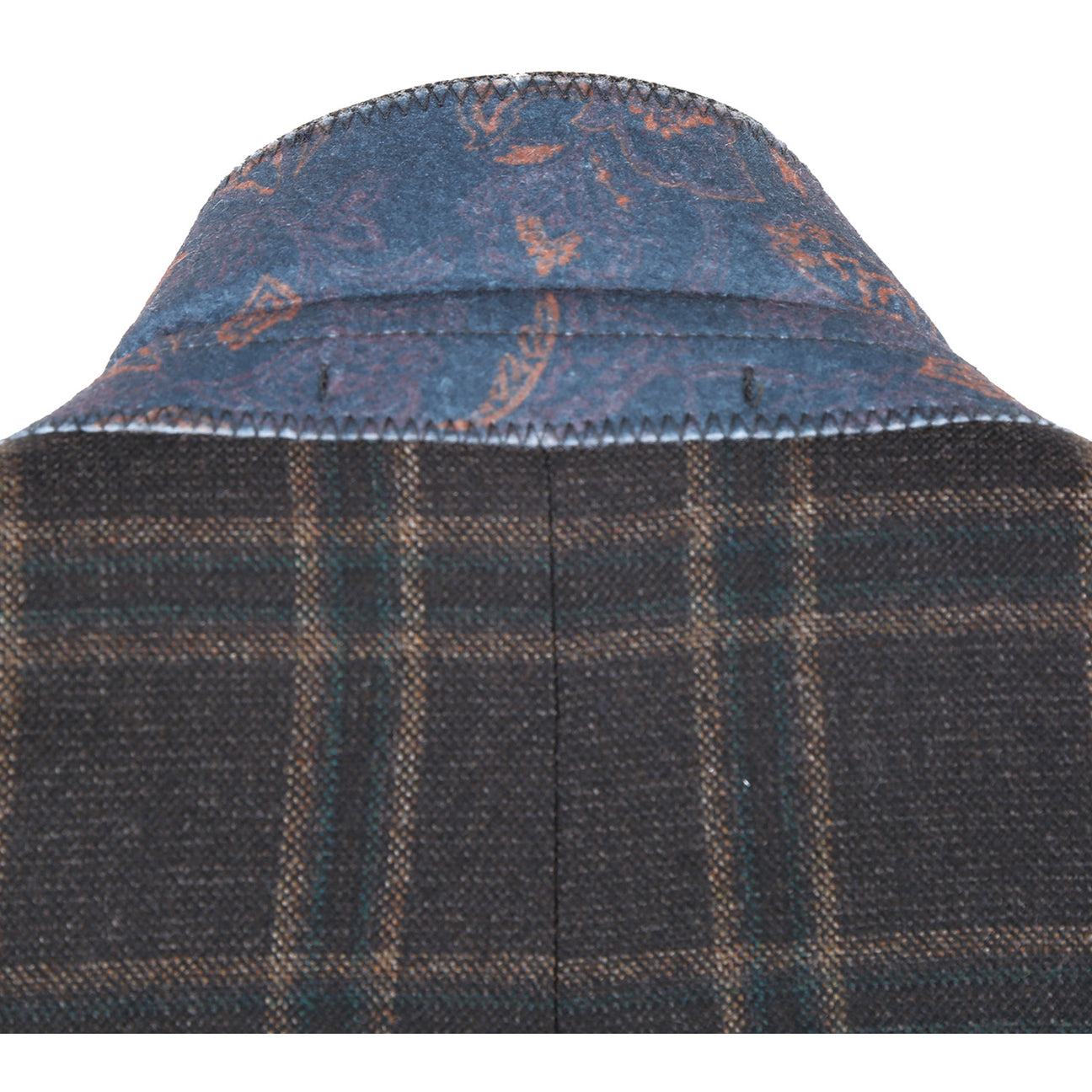 The mannequin wears a Renoir Alessandro Vitello New Slim Fit Wool Checked Dimgray Blazer 563-11, styled with a white dress shirt, patterned tie, and blue pocket square.