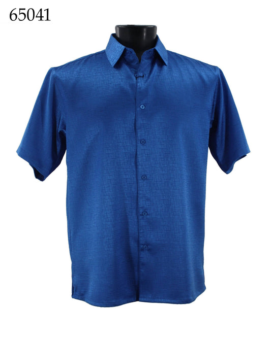 The Bassiri Short Sleeve Shirt 65041 is elegantly showcased on a black mannequin torso.