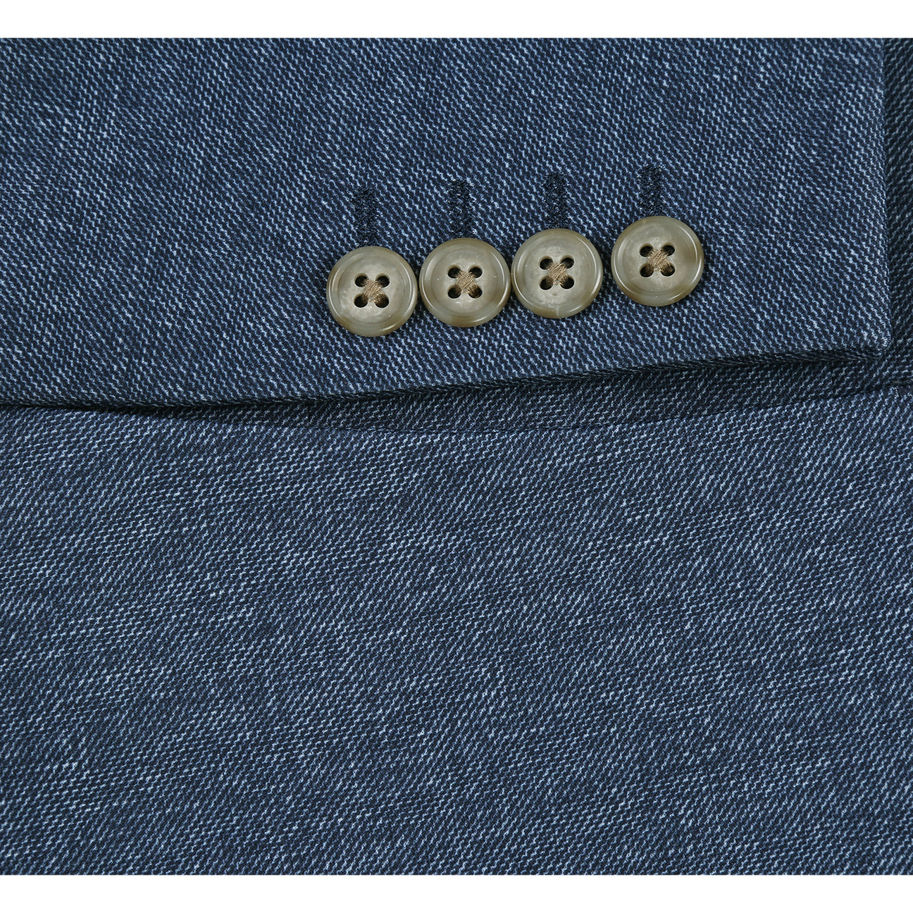 The Pellagio Navy Men's Half Canvas Blazer PS24-3 by Pellagio is a slim fit suit jacket featuring a floral lining, matching tie, and pocket square. It's crafted from 86% polyester, 9% rayon, and 5% spandex, with a buttoned front, notched lapel, single-breasted design, and blue interior accents.