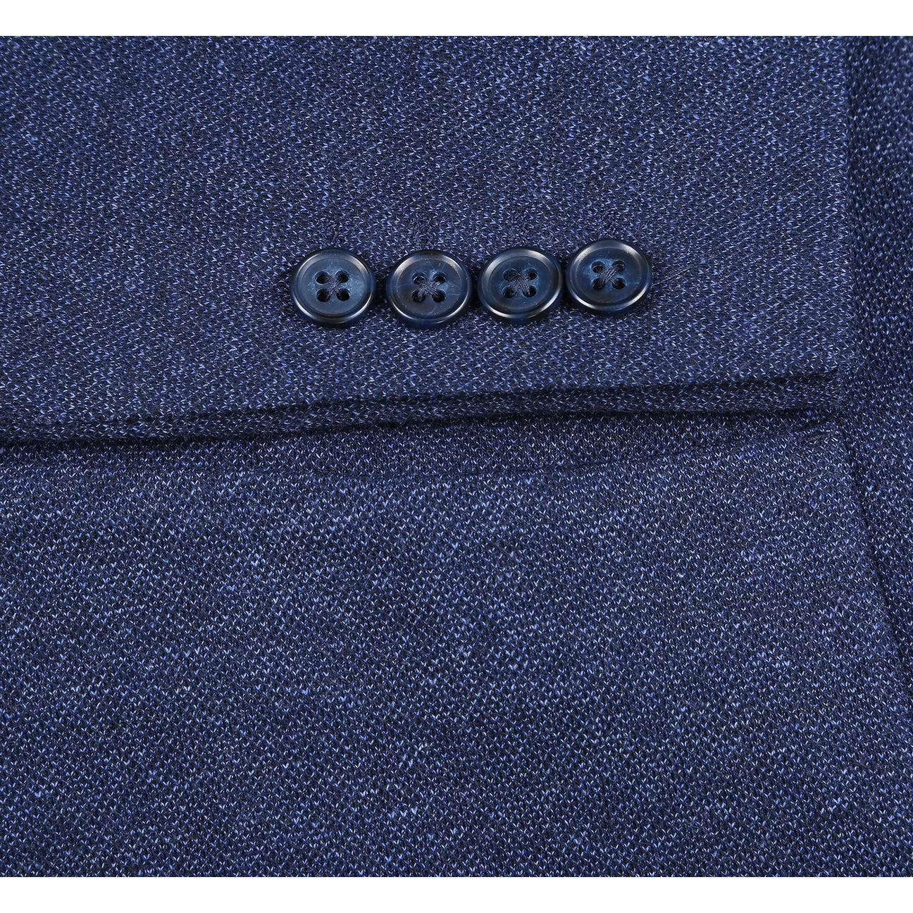 The Pellagio Men's Slim Fit Riserva Jacket Navy PF25-9 is styled over a white dress shirt with a striped orange and blue tie and patterned pocket square, displayed on a mannequin.