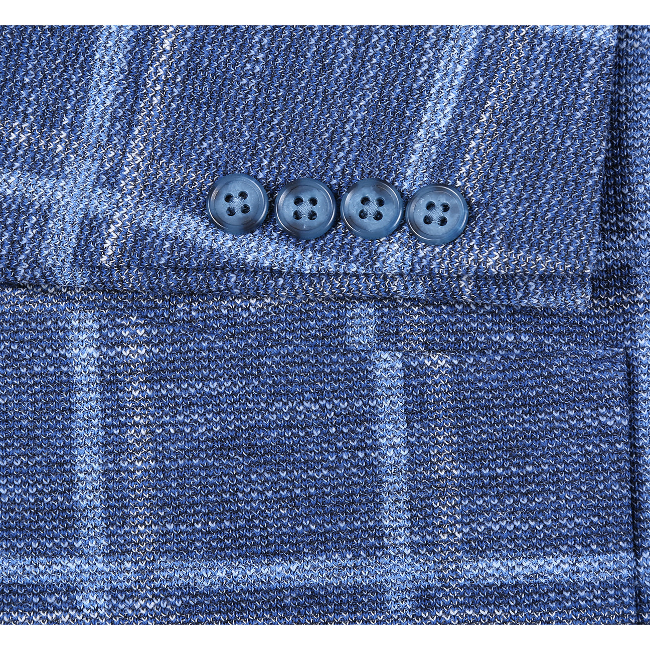 Displayed on a headless mannequin: the Pellagio Navy Blue Men's Slim Fit Riserva Jacket PS26-12, paired with a white dress shirt, orange patterned tie, and blue pocket square.