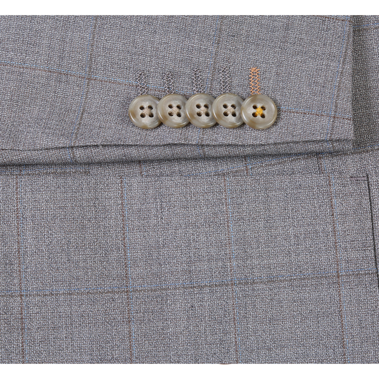 The ENGLISH LAUNDRY Stone Grey Wool Suit EL92-50-600 by English Laundry is showcased on a mannequin, styled with a white dress shirt and blue striped tie.