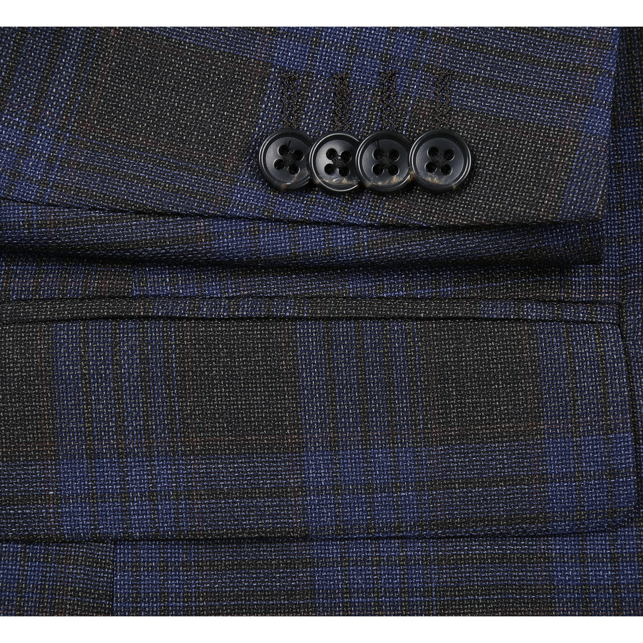 A mannequin displays the ALESSANDRO VITELLO New Slim Fit Wool Gray Blue Blazer 565-12 by Alessandro Vitello, styled over a white dress shirt and a blue patterned tie.