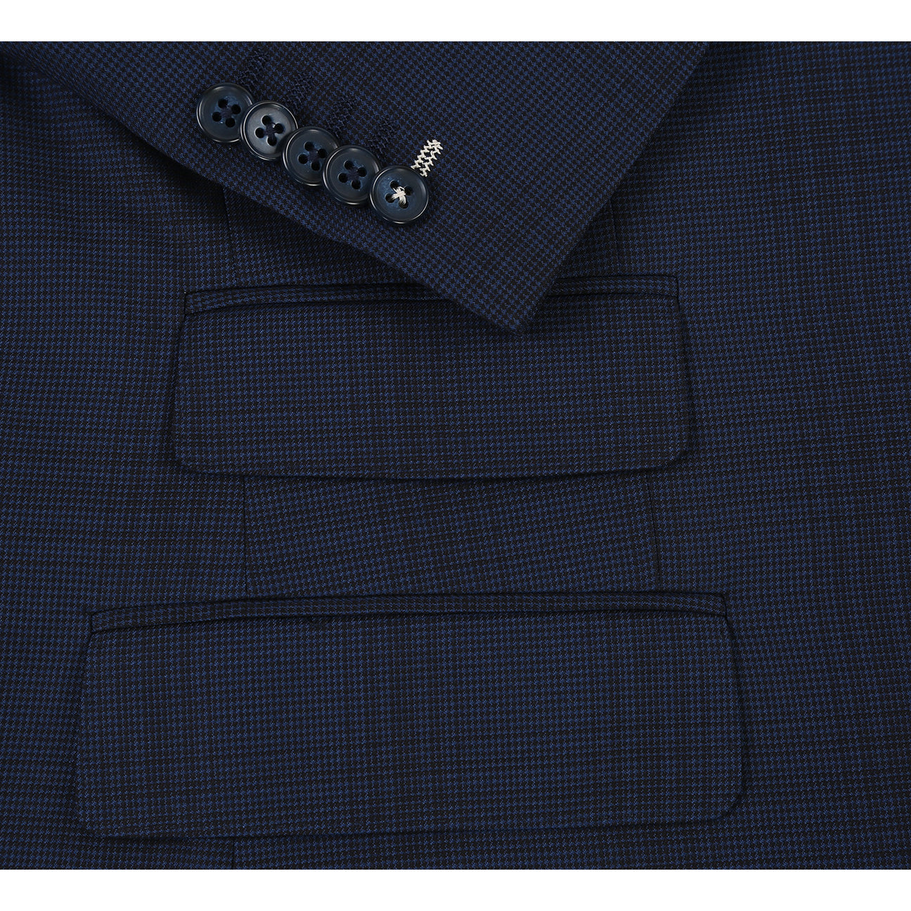 The ENGLISH LAUNDRY Grey Check Suit 12-18-001EL by English Laundry, styled with a white dress shirt and a maroon dotted tie, is displayed on a featureless mannequin.