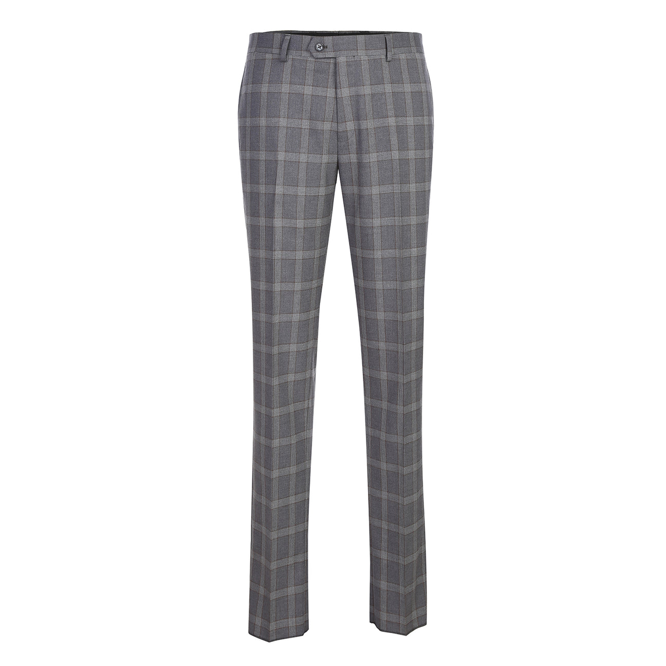 The ENGLISH LAUNDRY 2pc Suit Brown 32-68-092EL by English Laundry features a slim fit, two-button closure, notched lapels, and a partially visible floral patterned inner lining.