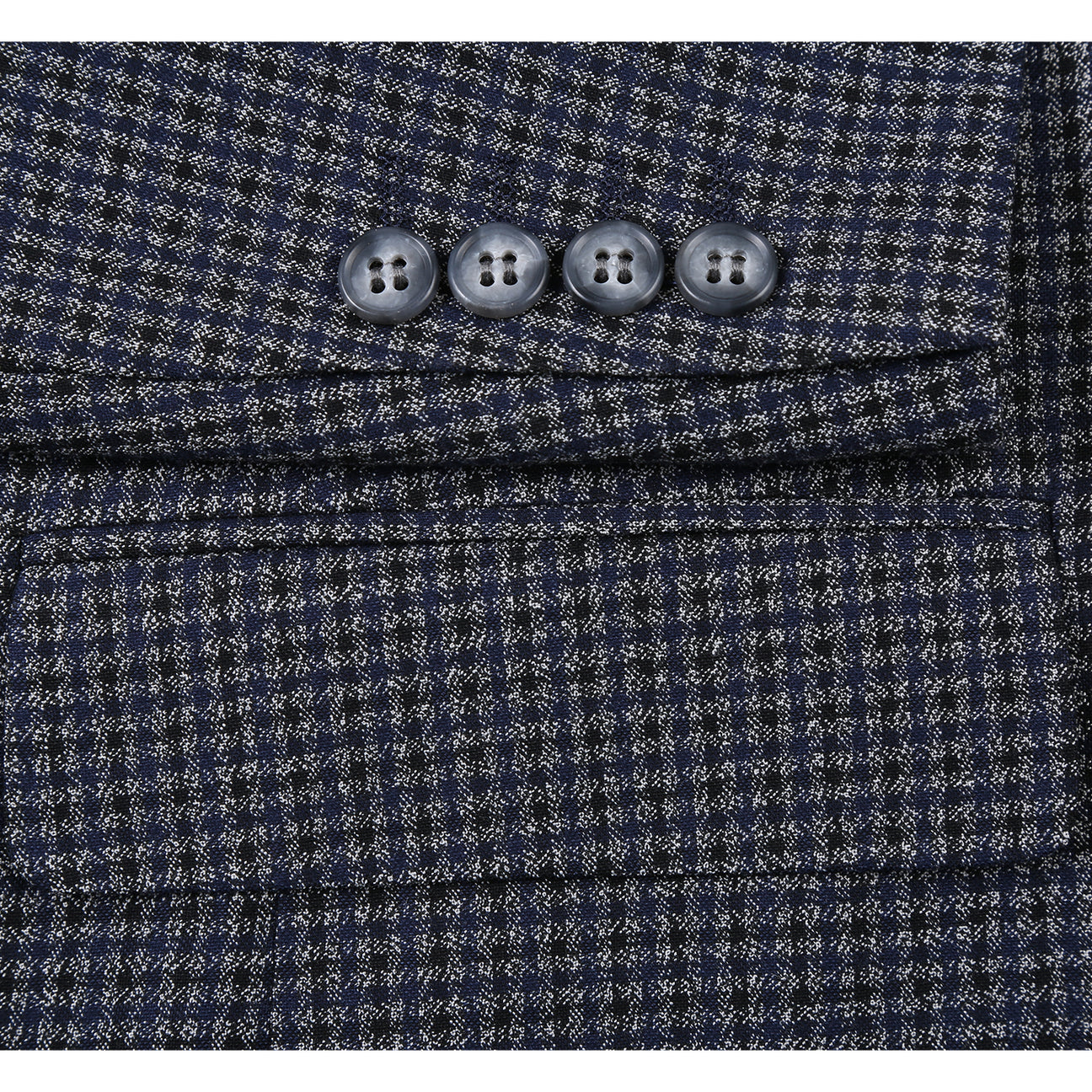 The Alessandro Vitello by Renoir New Slim Fit Brown Blue Blazer 294-38, featuring a modern design, is displayed on a mannequin over a white dress shirt and striped tie.