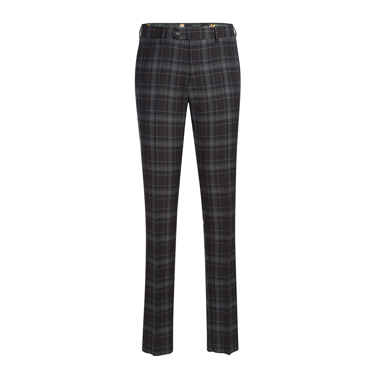 The ENGLISH LAUNDRY Burgundy Check Suit 22-62-555EL by English Laundry is shown on a mannequin, matched with a white dress shirt and a red patterned tie.