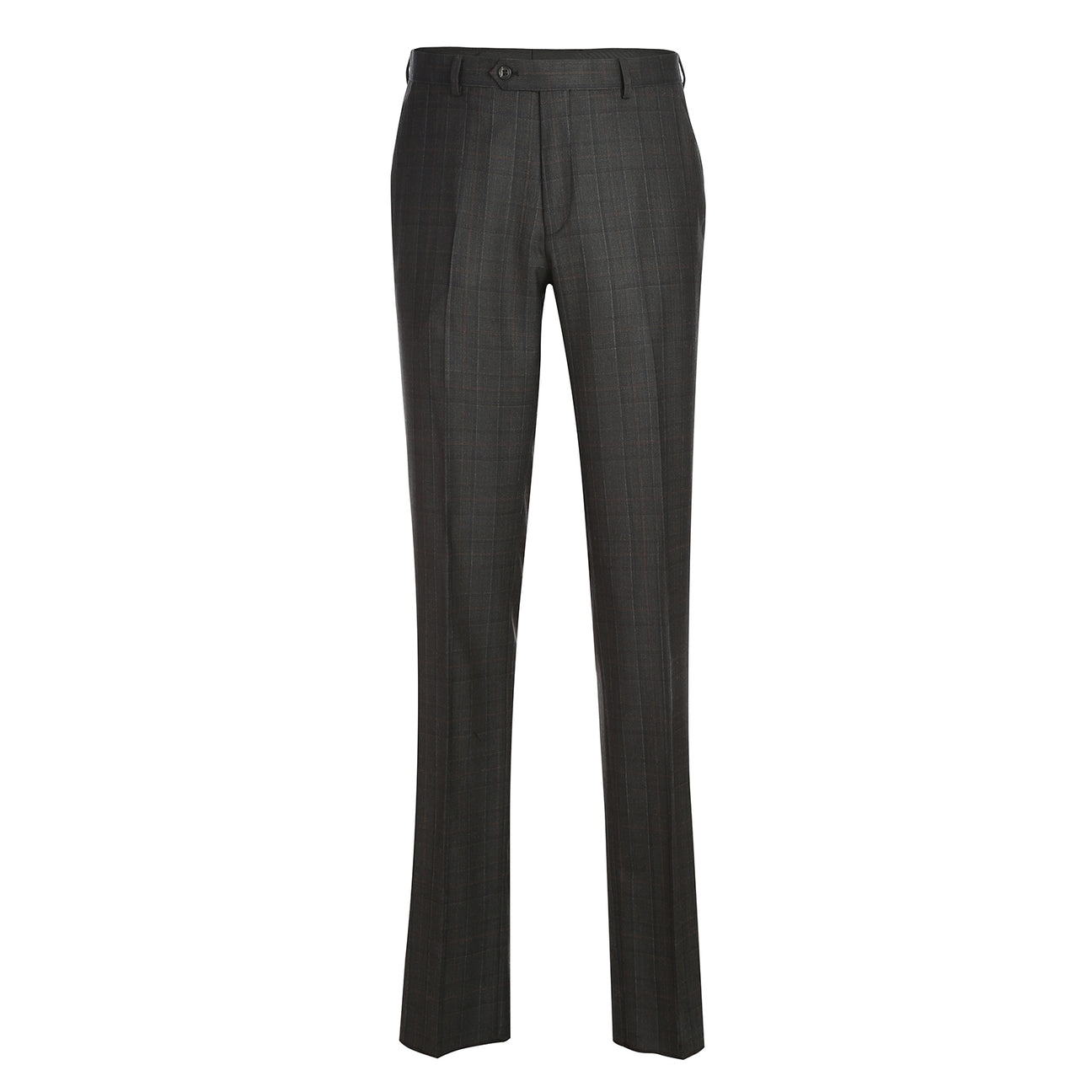 A mannequin showcases the Alessandro Vitello ALESSANDRO VITELLO Classic Fit Wool Black Suit 566-9 paired with a white dress shirt and red patterned tie against a plain white background.