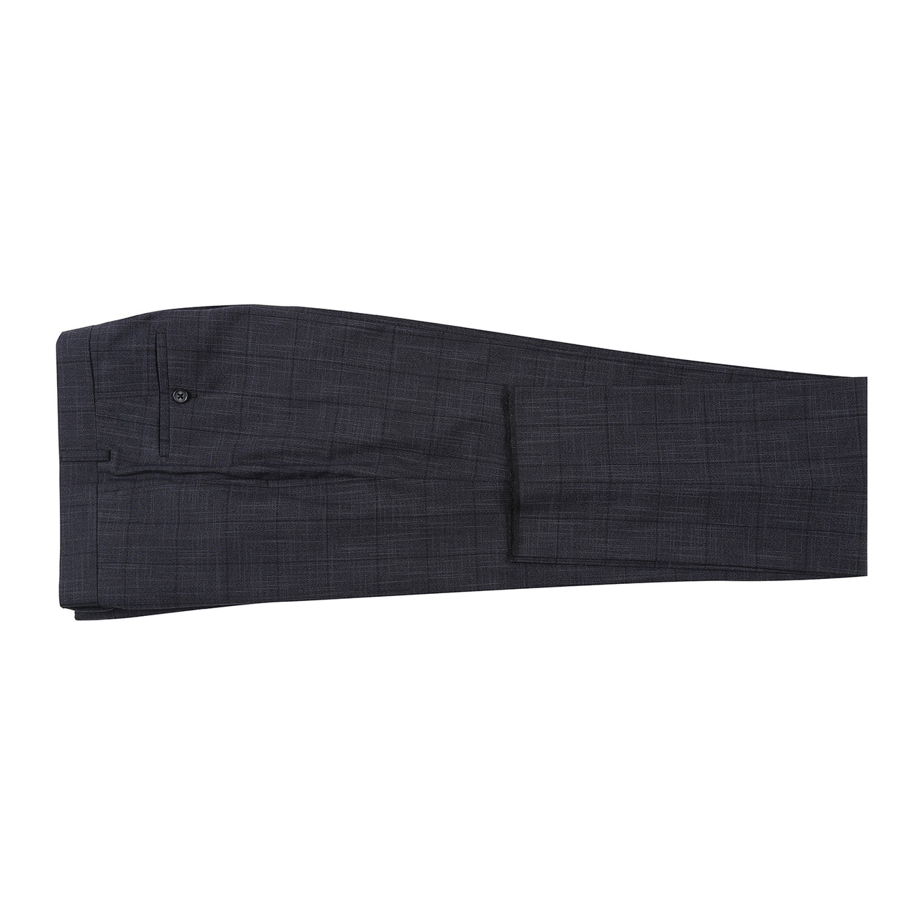 The ENGLISH LAUNDRY Dark Gray Check Suit 22-53-095EL by English Laundry features a slim fit jacket with notch lapels, shown over a white dress shirt and red polka dot tie on a mannequin.