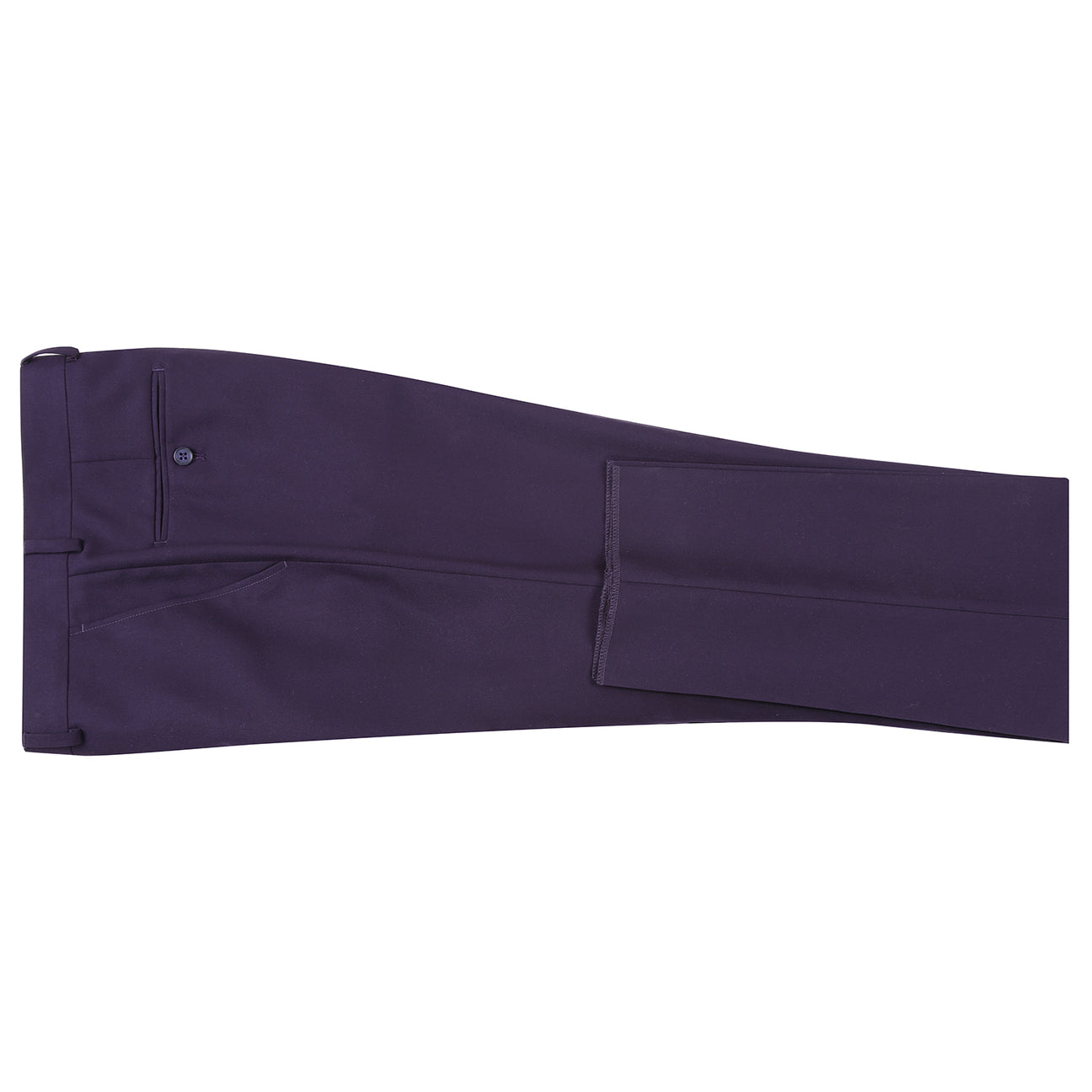 The Alessandro Vitello by Renoir 2-piece purple slim fit suit (201-14) features a single-breasted notch lapel, shown on a mannequin with a white shirt and striped tie.