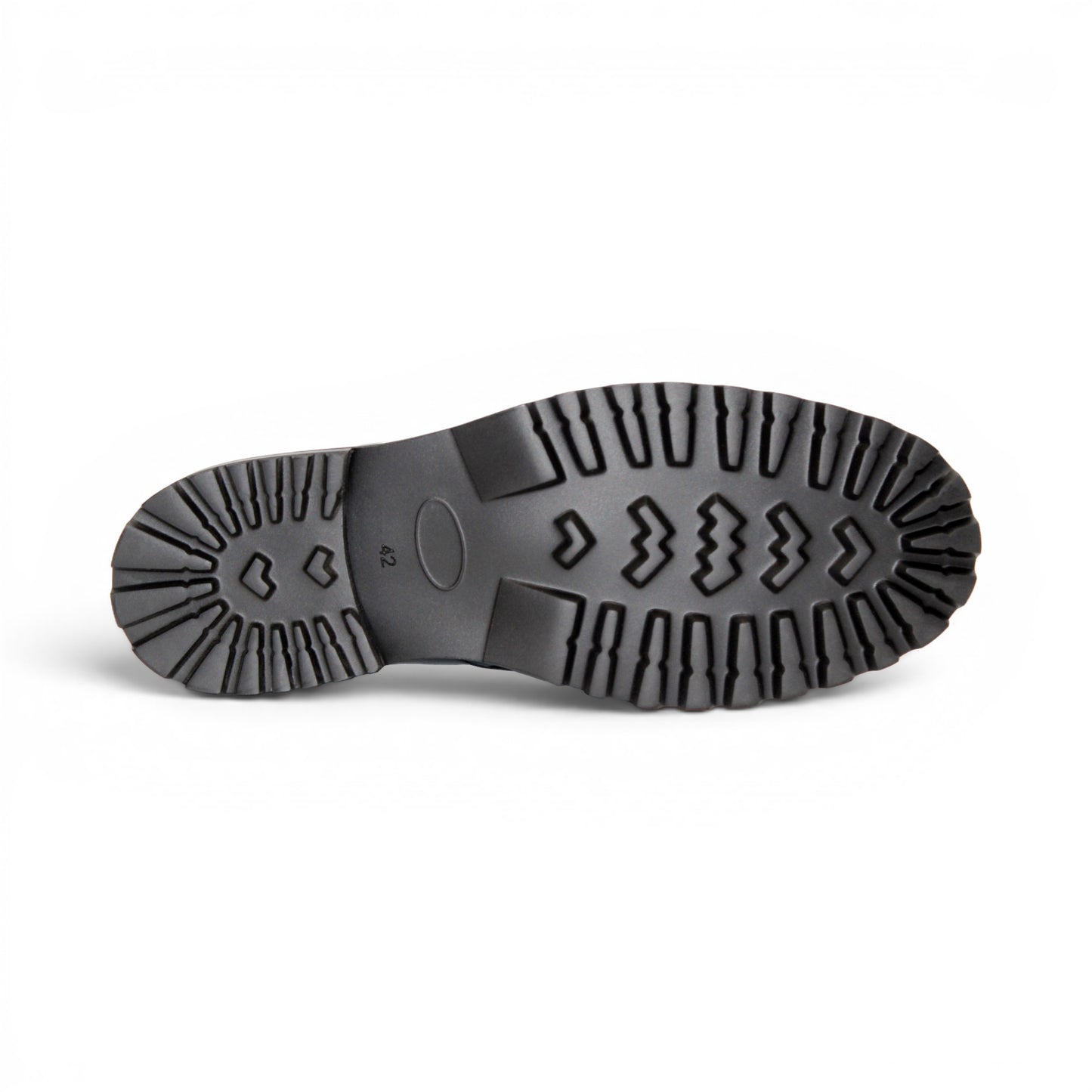 Introducing the Fennix Brant Navy from Fennix of Italy—a sleek navy blue loafer featuring a chunky black sole, vibrant orange inner lining, and a silver buckle accent across the upper strap. Expertly crafted in Italy, this shoe blends contemporary flair with classic elegance.