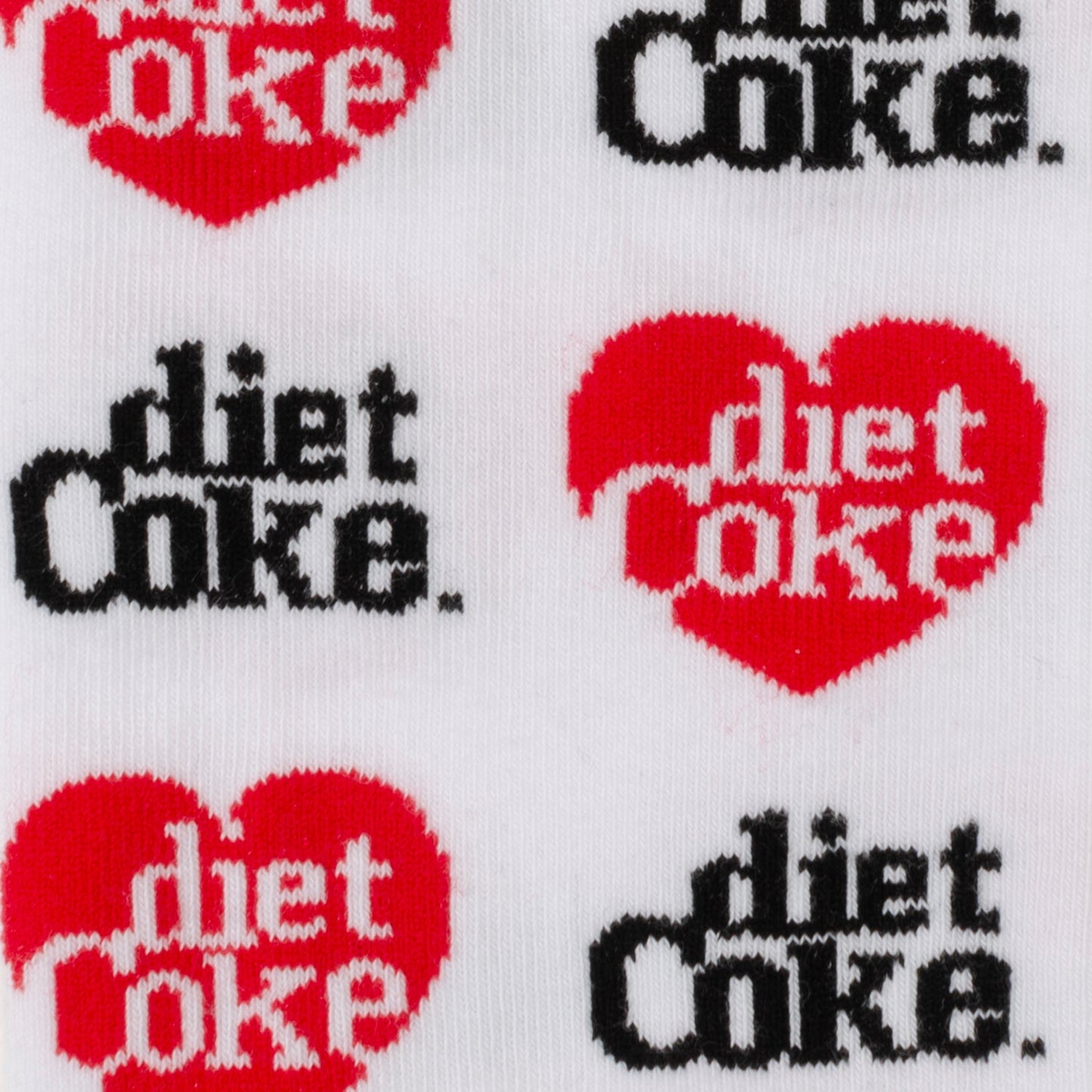 The Coca-Cola 3 Pack Sock Set by Cufflinks.com features three pairs: black with a gray logo, white with Diet Coke branding, and red with the classic Coca-Cola logo.