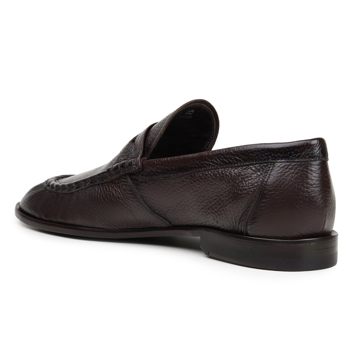 Pair of dark brown unlined deerskin Belvedere - Dario penny loafers made in Brazil.