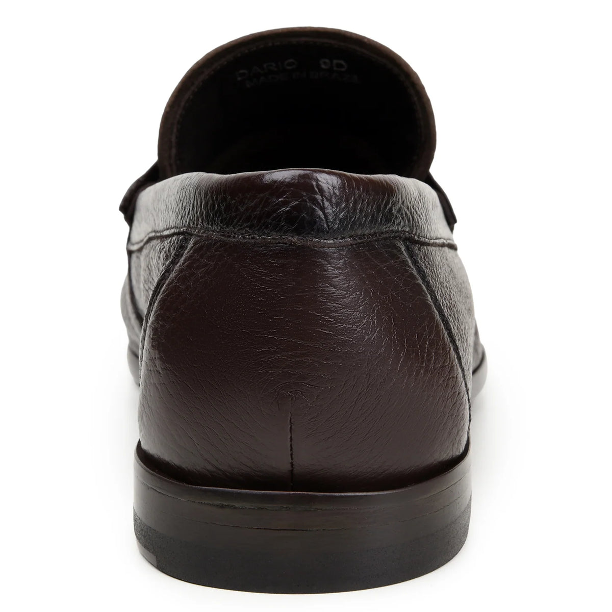 Pair of dark brown unlined deerskin Belvedere - Dario penny loafers made in Brazil.